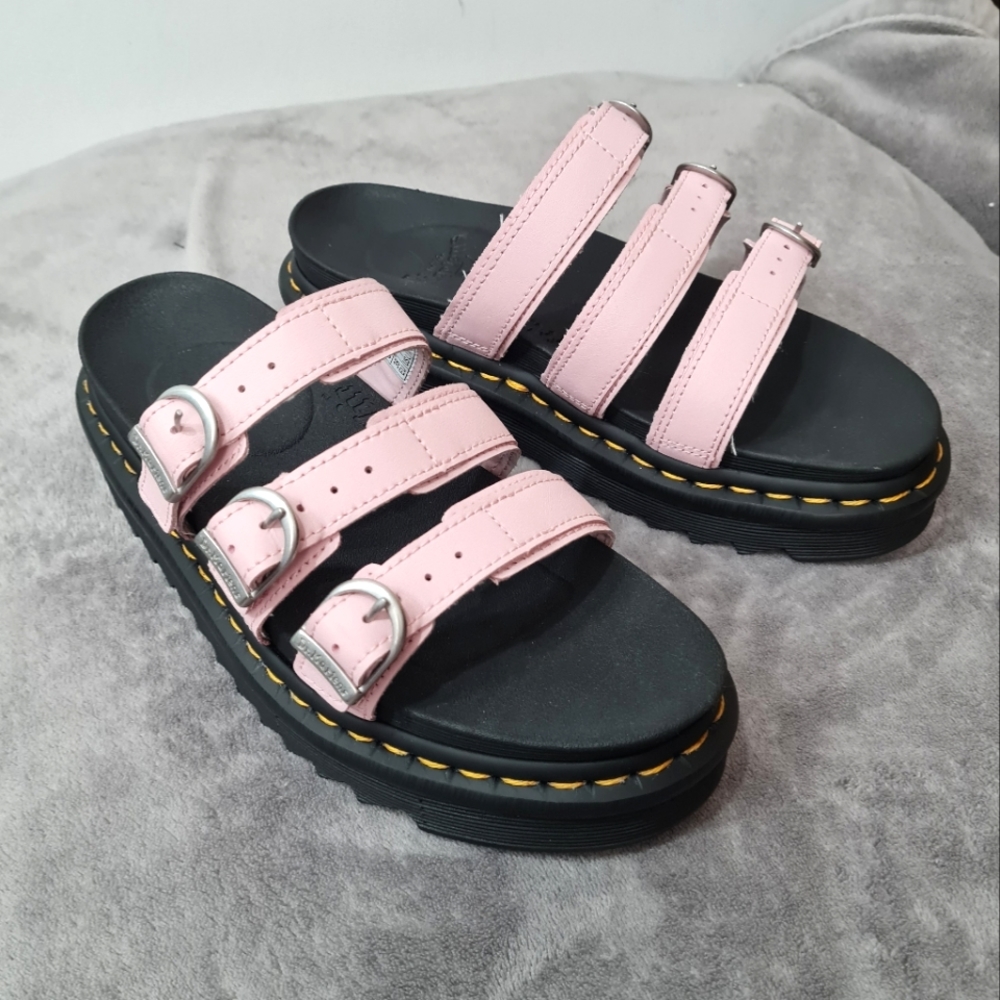 Dr. Martens Blair Slide Sandals Chalk Pink Platform NWOB Womens US 7